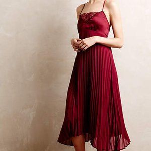 2-Anthropologie By Eloise Slip Dress blk n burgundy NWT size Large